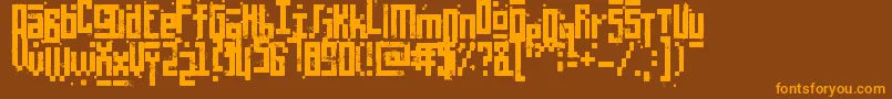 PixelicWar Font – Orange Fonts on Brown Background