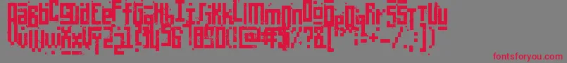 PixelicWar-fontti – punaiset fontit harmaalla taustalla