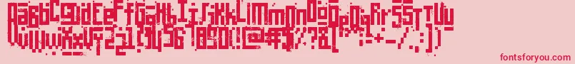 Шрифт PixelicWar – красные шрифты на розовом фоне