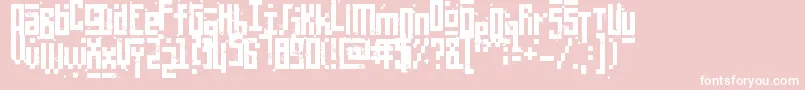 fuente PixelicWar – Fuentes Blancas Sobre Fondo Rosa
