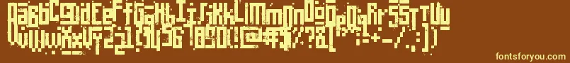 Шрифт PixelicWar – жёлтые шрифты на коричневом фоне