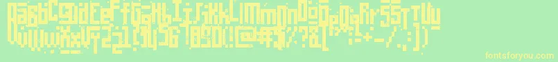 PixelicWar Font – Yellow Fonts on Green Background