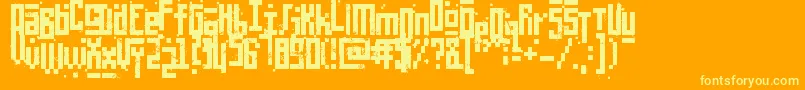 PixelicWar Font – Yellow Fonts on Orange Background
