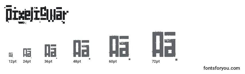 Rozmiary czcionki PixelicWar (98513)