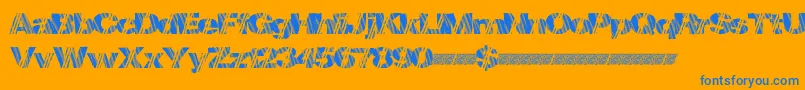 Mindstorm-Schriftart – Blaue Schriften auf orangefarbenem Hintergrund