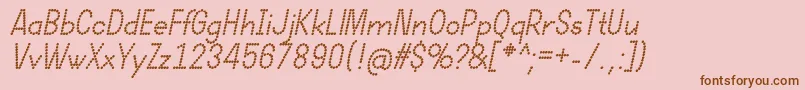 DotcirfulBoldItalic Font – Brown Fonts on Pink Background