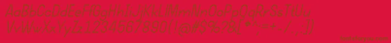 DotcirfulBoldItalic Font – Brown Fonts on Red Background