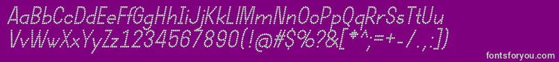 DotcirfulBoldItalic Font – Green Fonts on Purple Background
