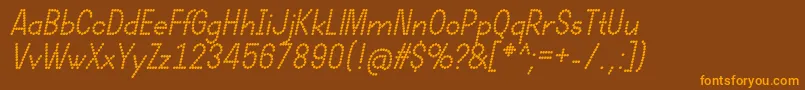 DotcirfulBoldItalic Font – Orange Fonts on Brown Background