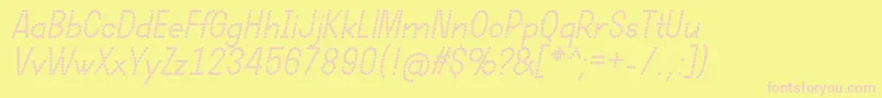 DotcirfulBoldItalic Font – Pink Fonts on Yellow Background