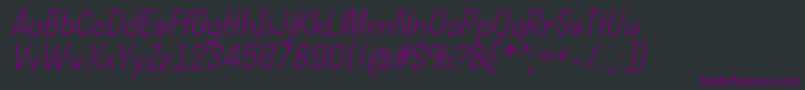 DotcirfulBoldItalic Font – Purple Fonts on Black Background