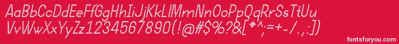 DotcirfulBoldItalic Font – White Fonts on Red Background