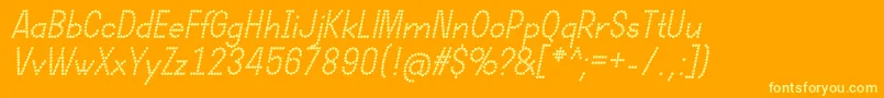 DotcirfulBoldItalic Font – Yellow Fonts on Orange Background