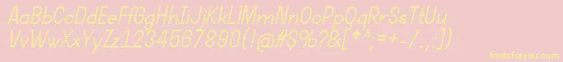 More about DotcirfulBoldItalic Font DotcirfulBoldItalic Font – Yellow Fonts on Pink Background