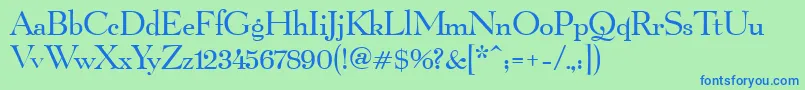 Quartierbook Font – Blue Fonts on Green Background