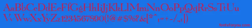 Quartierbook Font – Red Fonts on Blue Background