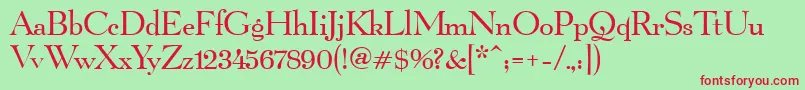 Quartierbook Font – Red Fonts on Green Background