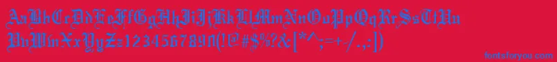 MajboqRegular Font – Blue Fonts on Red Background