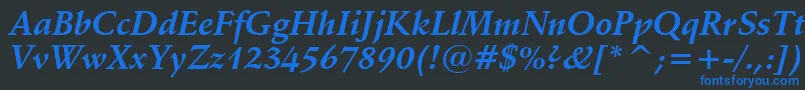 SchneidlerBoldItalicBt Font – Blue Fonts on Black Background