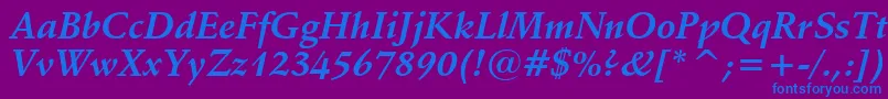 SchneidlerBoldItalicBt Font – Blue Fonts on Purple Background