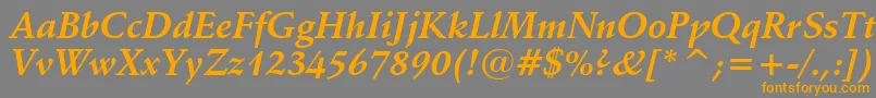 フォントSchneidlerBoldItalicBt – オレンジの文字は灰色の背景にあります。