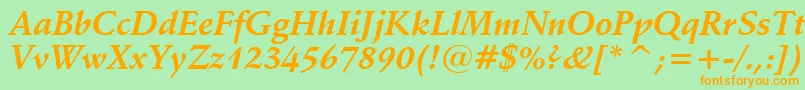 SchneidlerBoldItalicBt Font – Orange Fonts on Green Background