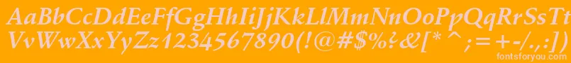SchneidlerBoldItalicBt Font – Pink Fonts on Orange Background