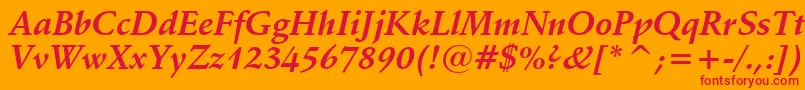 フォントSchneidlerBoldItalicBt – オレンジの背景に赤い文字