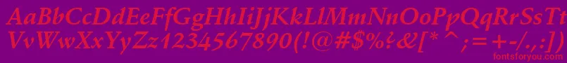 SchneidlerBoldItalicBt Font – Red Fonts on Purple Background