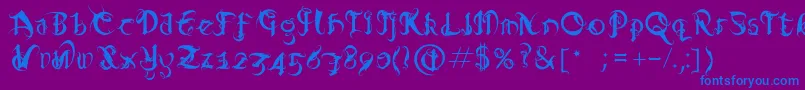 Diabloregular Font – Blue Fonts on Purple Background