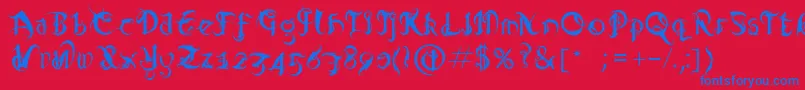 Diabloregular Font – Blue Fonts on Red Background