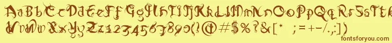 Diabloregular Font – Brown Fonts on Yellow Background