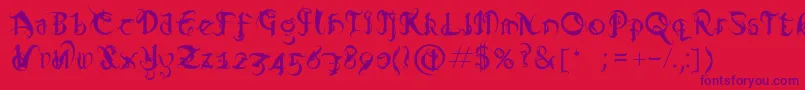 Diabloregular Font – Purple Fonts on Red Background