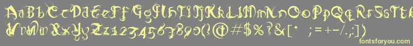 Diabloregular Font – Yellow Fonts on Gray Background