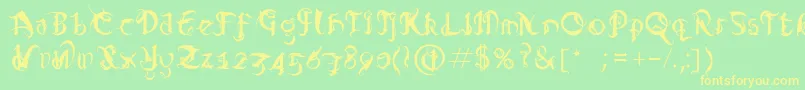 Diabloregular Font – Yellow Fonts on Green Background