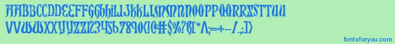 Xiphoscol Font – Blue Fonts on Green Background