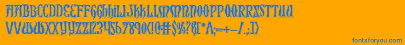 Xiphoscol Font – Blue Fonts on Orange Background