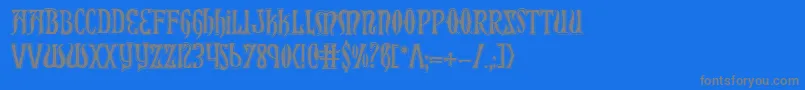 Xiphoscol-Schriftart – Graue Schriften auf blauem Hintergrund