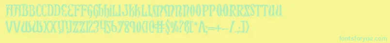 Xiphoscol Font – Green Fonts on Yellow Background