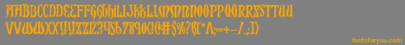 Xiphoscol Font – Orange Fonts on Gray Background