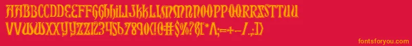 Xiphoscol Font – Orange Fonts on Red Background