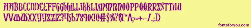 Xiphoscol Font – Purple Fonts on Yellow Background