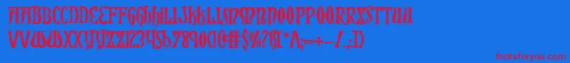 Xiphoscol Font – Red Fonts on Blue Background