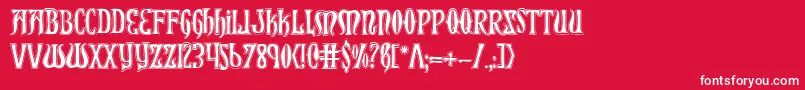 Xiphoscol Font – White Fonts on Red Background