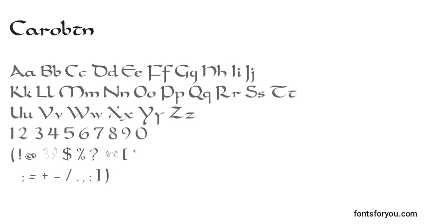 Schriftart Carobtn – Alphabet, Zahlen, spezielle Symbole