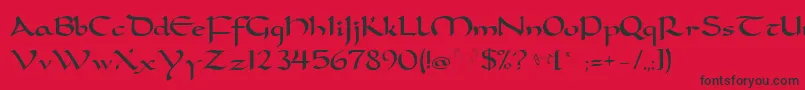 Carobtn Font – Black Fonts on Red Background