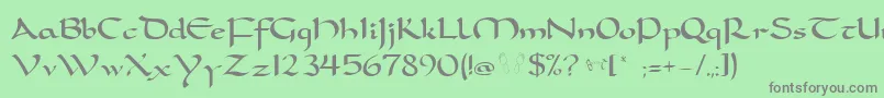 フォントCarobtn – 緑の背景に灰色の文字