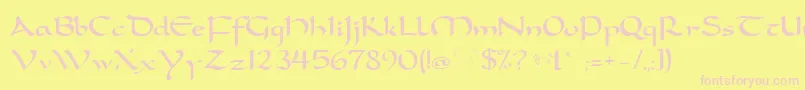 Carobtn Font – Pink Fonts on Yellow Background