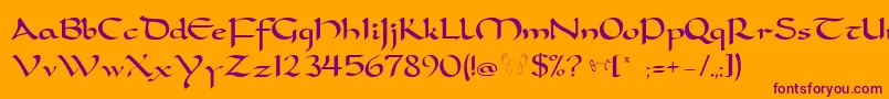 Carobtn Font – Purple Fonts on Orange Background