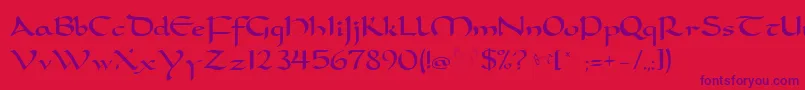 Carobtn Font – Purple Fonts on Red Background